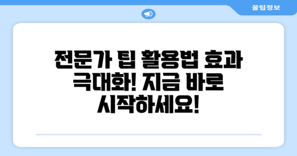 전문가 팁을 활용하세요