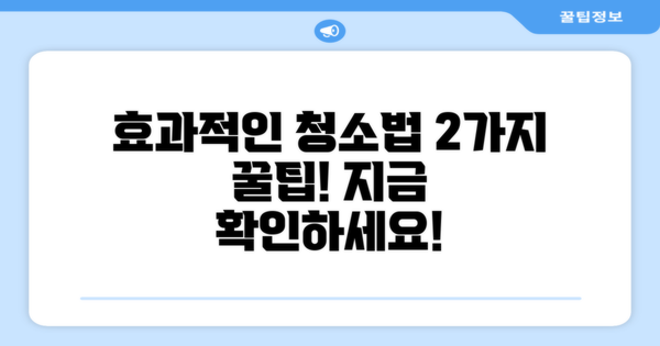 2가지 효과적인 청소 팁